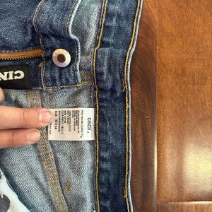 Cinch Dark Blue Denim Jeans with Gold Stitching